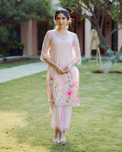 Shitij Pink Handpainted Doria GOWN