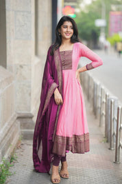 Menaka Series collection Pure cotton temple Anarkali