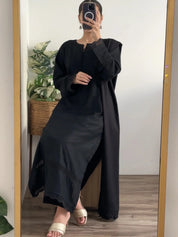 3 Piece - Slub Khaddar Black – Women Elegant Ethnic Wear