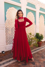 Royal Maroon Kurta Pant Dupatta Set for Women