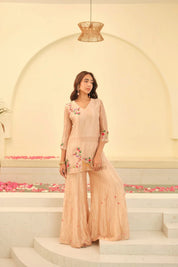 Olive Paisley Flared Maxi Kurti Stylish Ethnic Dress for Women