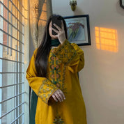 Cananry Mustard Embroidered 3PC – Hand Stitch