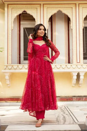 Beautiful Dhani Red Suit Set