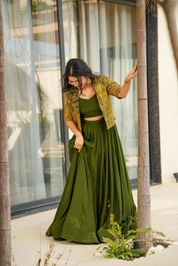Enchanted jade green skirt set – Ethnic Office Wear