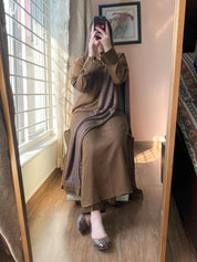 3 PIECE – SILK KARANDI DARK OLIVE – Hand Stitch
