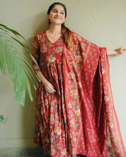 This Kalamkari Print Pure Cotton Anarkali