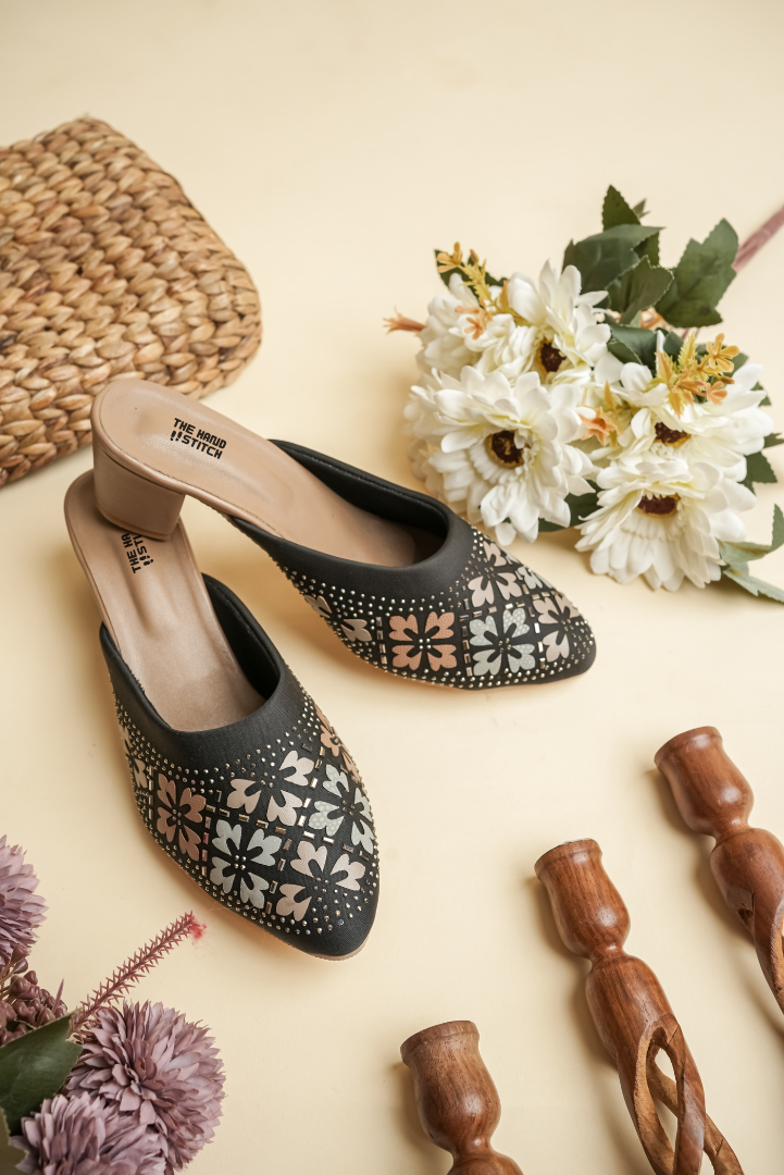 The Hand Stitch Women’s Squared Siroski Work Heels