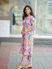 Candy Ikat Co-Ord Set for Women Multicolor Printed Ethnic Wear