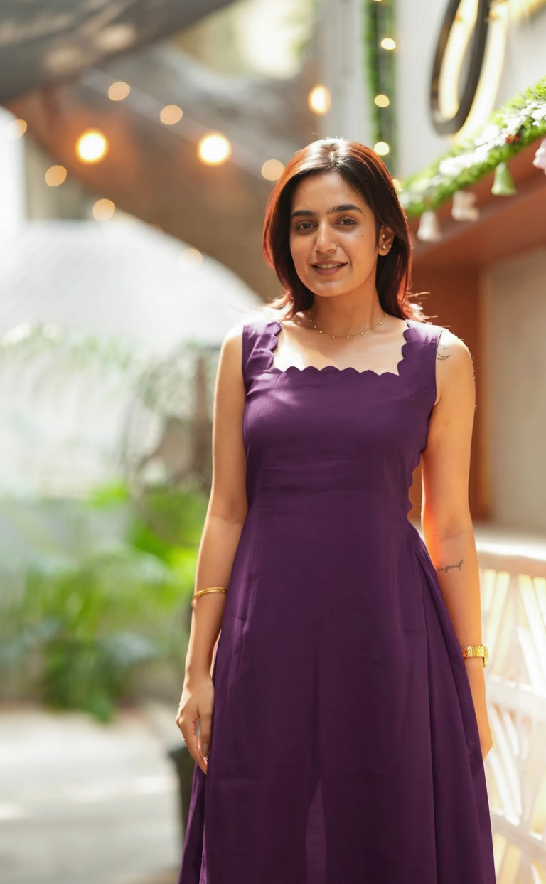Plum Purple Co Ord Set for Women Elegant Minimal Ethnic Fusion Outfit
