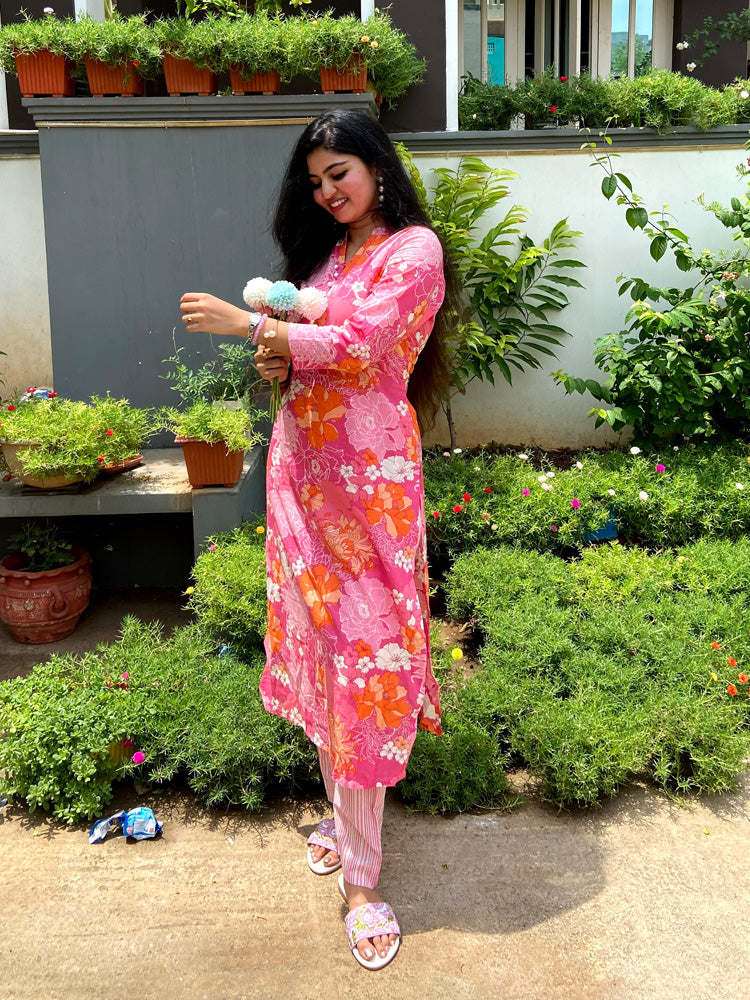 Hand Work sky blue Color Silk Jardoshi Work gown for girls