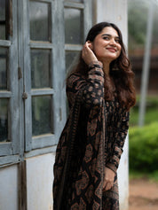 Black Printed Kurta Pant Dupatta Set for Women | Elegant Traditional Ethnic Wear