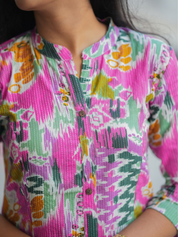 Candy Ikat Co-Ord Set for Women Multicolor Printed Ethnic Wear