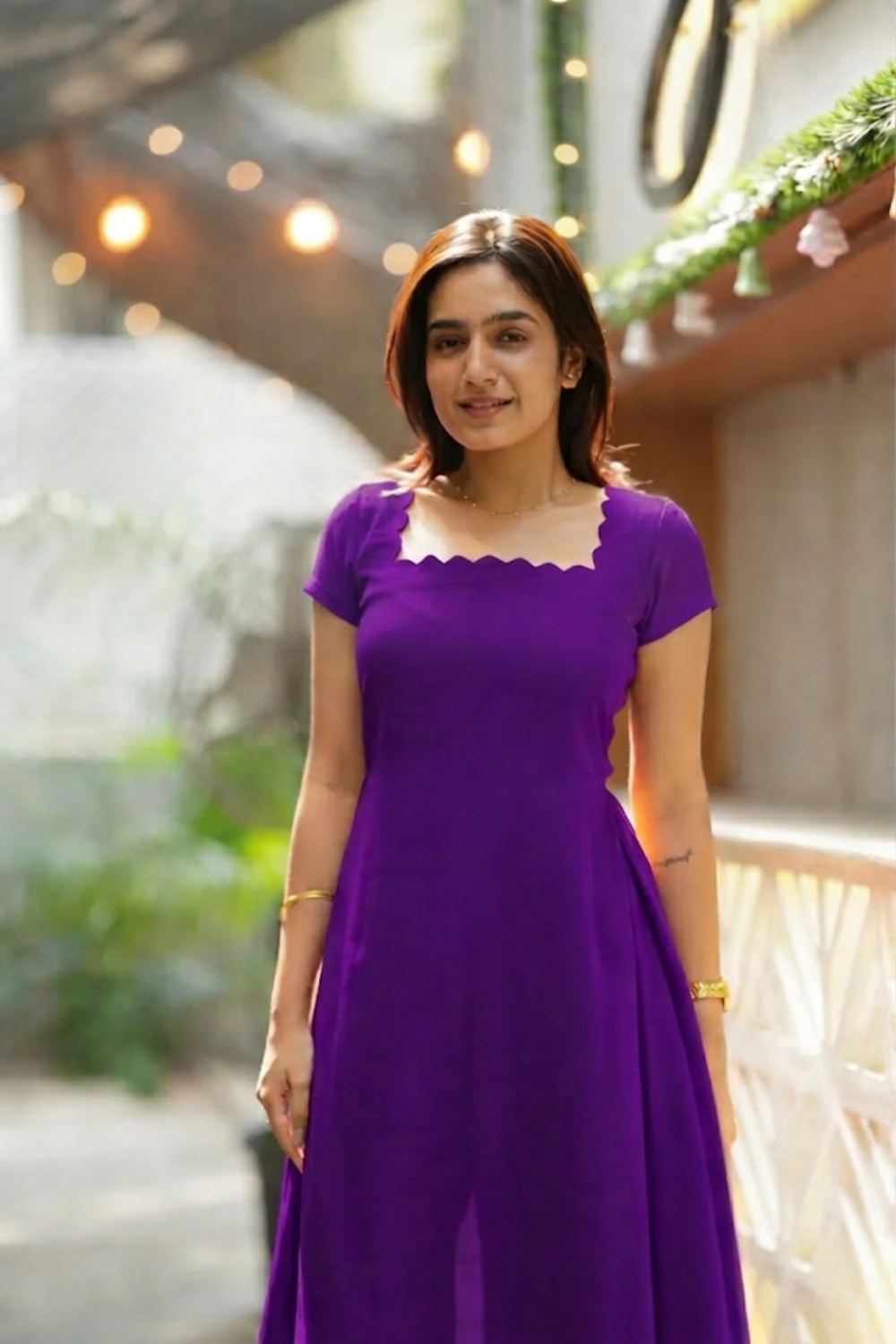Purple Sleeveless Kurta Set for Women Elegant Solid Ethnic Co Ord Set
