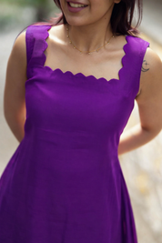 Purple Sleeveless Kurta Set for Women Elegant Solid Ethnic Co Ord Set