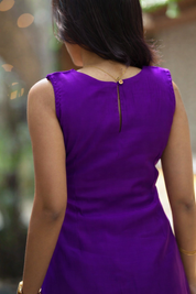 Purple Sleeveless Kurta Set for Women Elegant Solid Ethnic Co Ord Set
