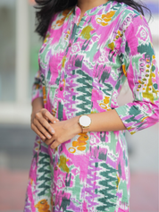 Candy Ikat Co-Ord Set for Women Multicolor Printed Ethnic Wear