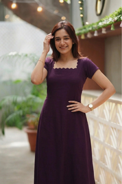Plum Purple Co Ord Set for Women Elegant Minimal Ethnic Fusion Outfit