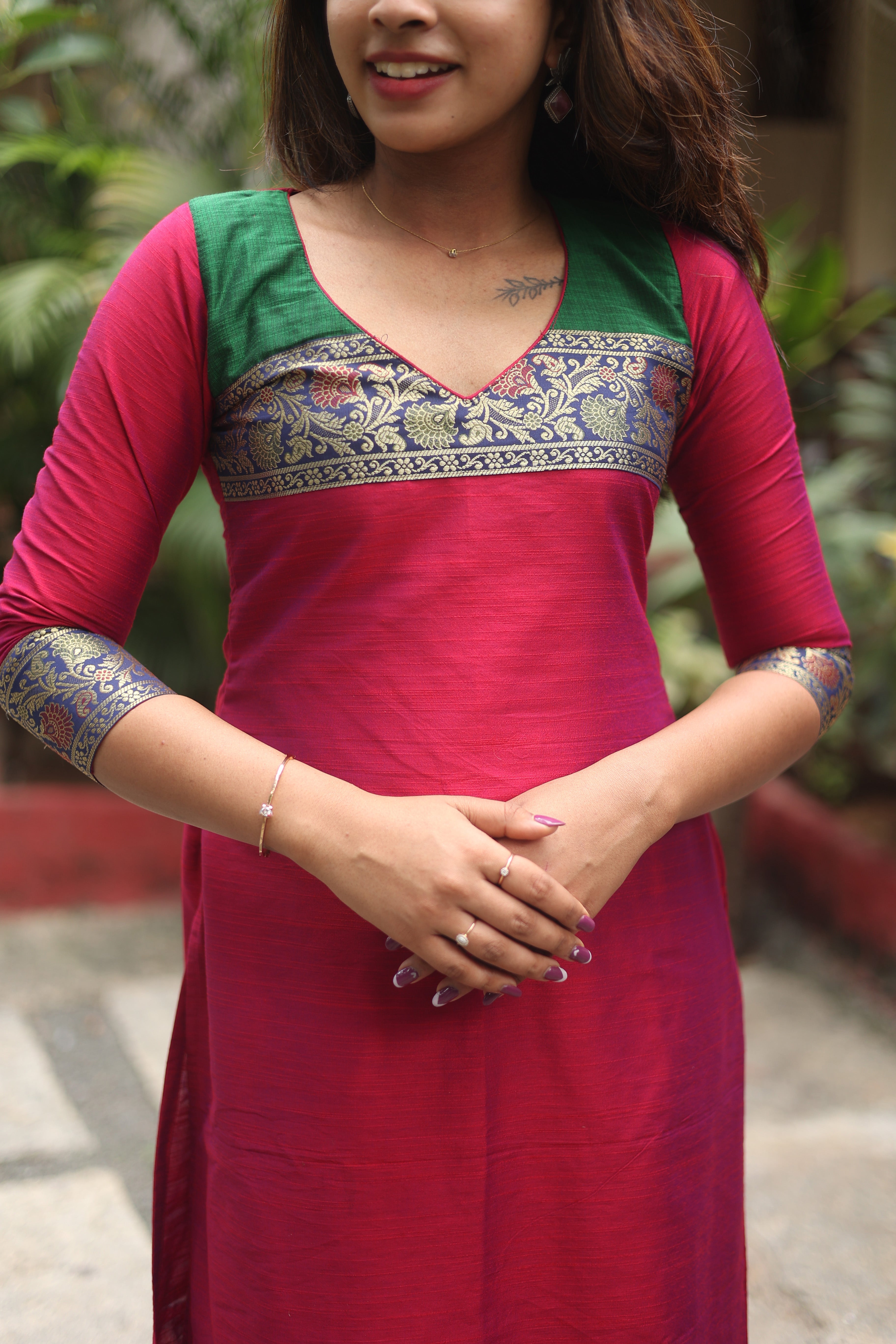 Pink Silk Kurta Set for Women Elegant Ethnic Straight Fit Suit