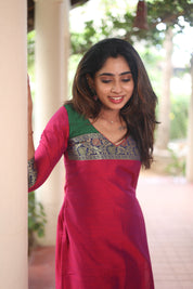 Pink Silk Kurta Set for Women Elegant Ethnic Straight Fit Suit