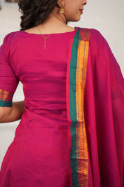 Women Floral Pink Hand Work Kurta Set In Low Rate