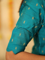 Teal Blue Festive Kurta Set with Woven Dupatta for Women Elegant Ethnic Wear