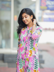 Candy Ikat Co-Ord Set for Women Multicolor Printed Ethnic Wear