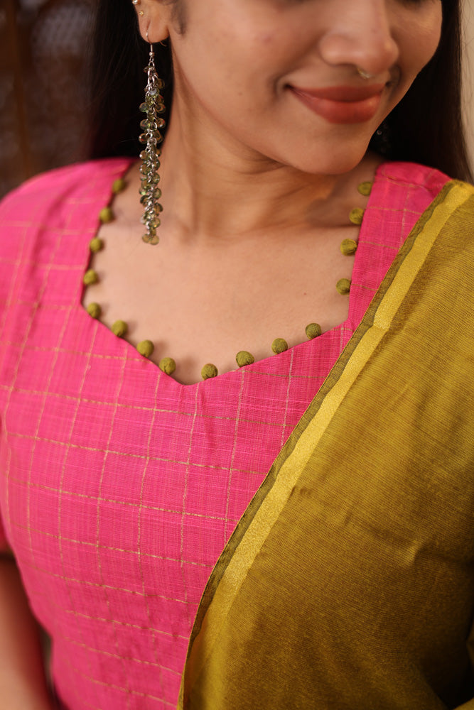 Pink Festive Kurta Set with Olive Green Dupatta for Women Traditional Ethnic Wear
