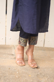Navy Blue Ethnic Kurta Set for Women Elegant Straight Fit Traditional Outfit