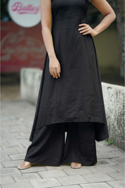 Black Flared Kurta Set for Women Elegant Designer Ethnic Wear
