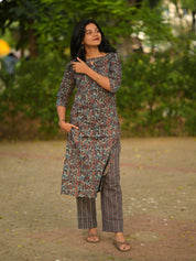 Multicolor Printed Kurta Pant Set for Women Stylish Everyday Ethnic Wear