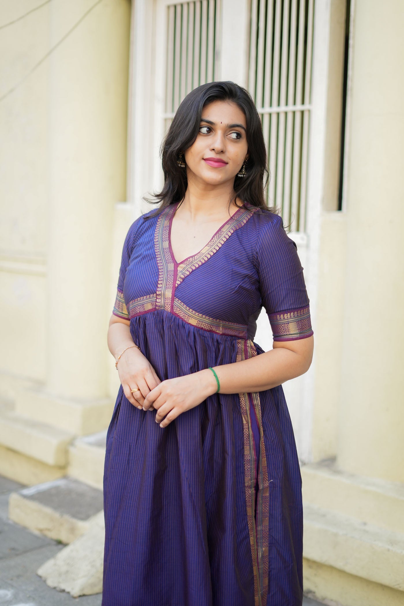 Purple Anarkali Kurta Set for Women Elegant Festive Ethnic Wear
