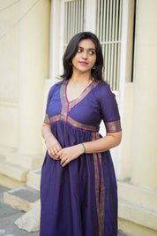 Purple Anarkali Kurta Set for Women Elegant Festive Ethnic Wear