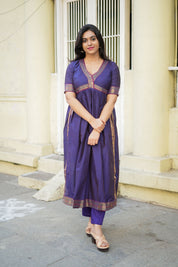 Purple Anarkali Kurta Set for Women Elegant Festive Ethnic Wear