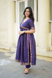 Purple Anarkali Kurta Set for Women Elegant Festive Ethnic Wear