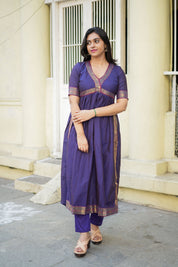 Purple Anarkali Kurta Set for Women Elegant Festive Ethnic Wear