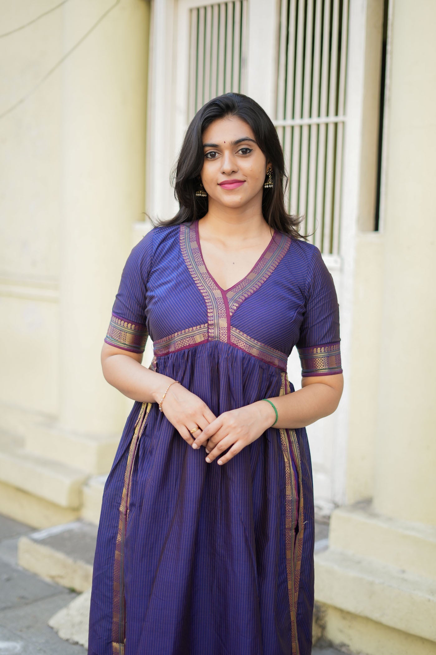 Purple Anarkali Kurta Set for Women Elegant Festive Ethnic Wear