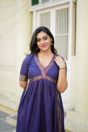 Purple Anarkali Kurta Set for Women Elegant Festive Ethnic Wear