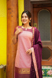 Pink & Purple Designer Kurta Set for Women Festive Ethnic Wear with Elegant Dupatta