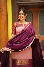 Pink & Purple Designer Kurta Set for Women Festive Ethnic Wear with Elegant Dupatta
