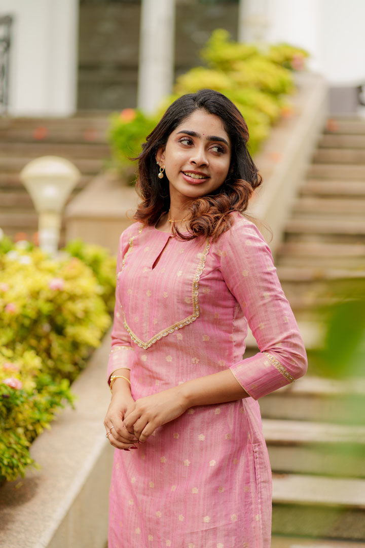Pink Cotton Kurta Set for Women Elegant Casual & Festive Ethnic Wear