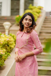 Pink Cotton Kurta Set for Women Elegant Casual & Festive Ethnic Wear