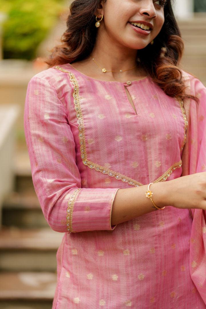 Pink Cotton Kurta Set for Women Elegant Casual & Festive Ethnic Wear
