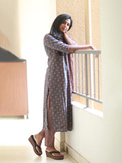 TheHandStitch Ajrakh Printed Cotton Kurti Set with Dupatta Traditional Ethnic Wear for Women