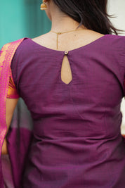 Purple Traditional Kurta Set for Women Elegant Ethnic Wear with Zari Border
