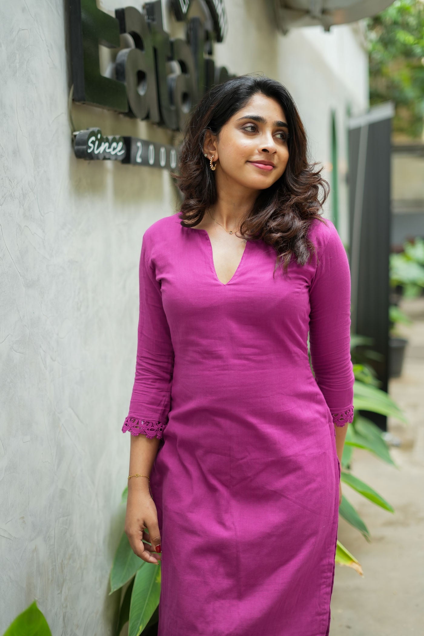 Magenta Straight Kurta Set for Women Elegant Everyday Ethnic Wear