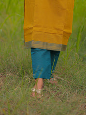 Mustard Yellow Kurta Set with Teal Dupatta for Women Elegant Traditional Ethnic Wear