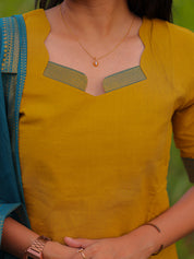 Mustard Yellow Kurta Set with Teal Dupatta for Women Elegant Traditional Ethnic Wear