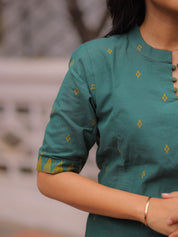 Teal Green Kurta Pant Dupatta Set for Women Elegant Cotton Ethnic Wear