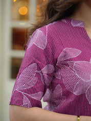 Lavender Bloom Kurta Set for Women Floral Printed Ethnic Wear with Dupatta