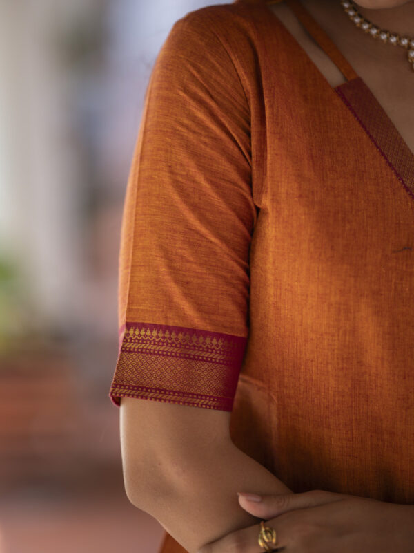 Rust Orange Kurta Set with Magenta Dupatta for Women Festive Traditional Ethnic Wear